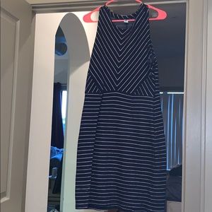Navy blue striped dress